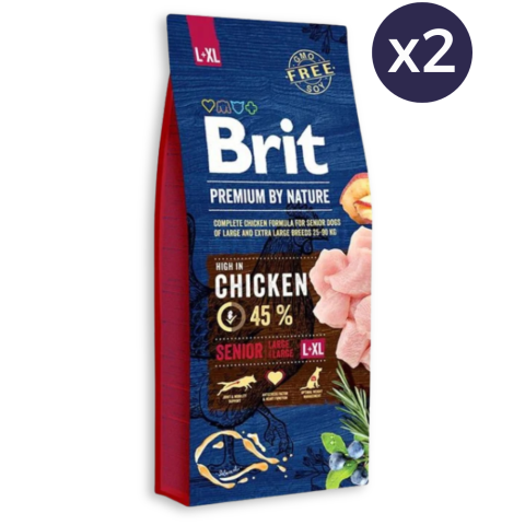 Câini - Pachet Economic Hrana Uscata Caini BRIT Premium by Nature Maxi/Giant Senior 2x15kg