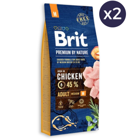 Câini - Pachet Economic Hrana Uscata Caini BRIT Premium by Nature Medium Adult 2x15kg