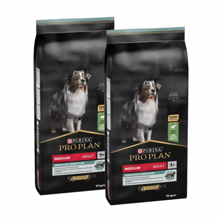 Câini - Pachet Economic PRO PLAN Adult Mediu Sensitive Digestion Miel si Orez 2x14kg