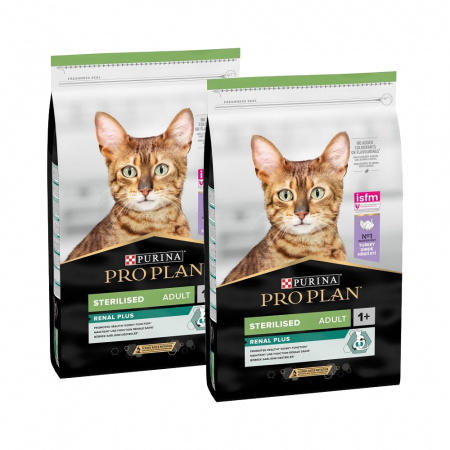 Pisică Adult - Pachet Economic PRO PLAN Optirenal Adult Sterilised Curcan 2x10kg