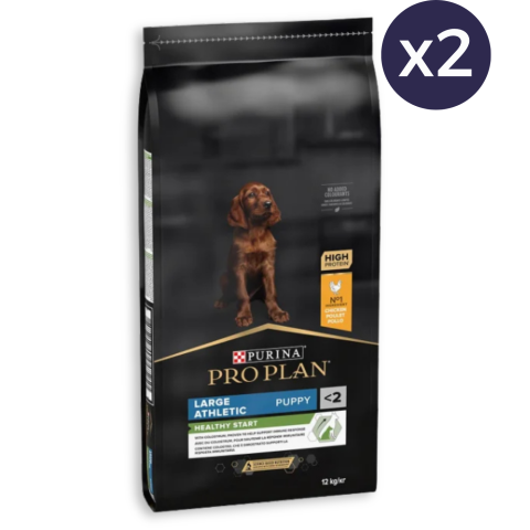 Câine Junior - Pachet Economic PRO PLAN Puppy Large Athletic Pui si Orez 2x12kg