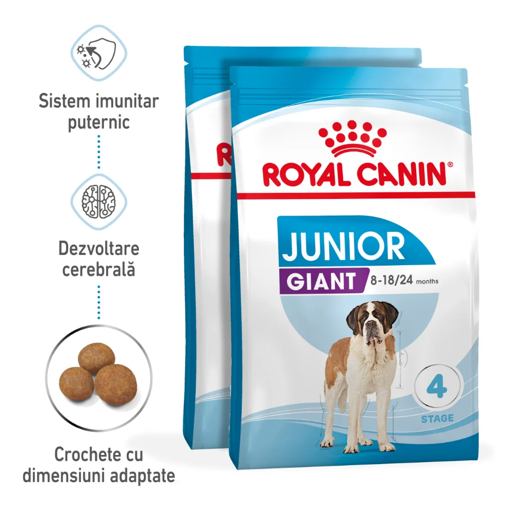 Câini - Pachet Economic ROYAL CANIN Giant Junior, hrană uscată câine junior etapa 2 de crestere, 2x15kg
