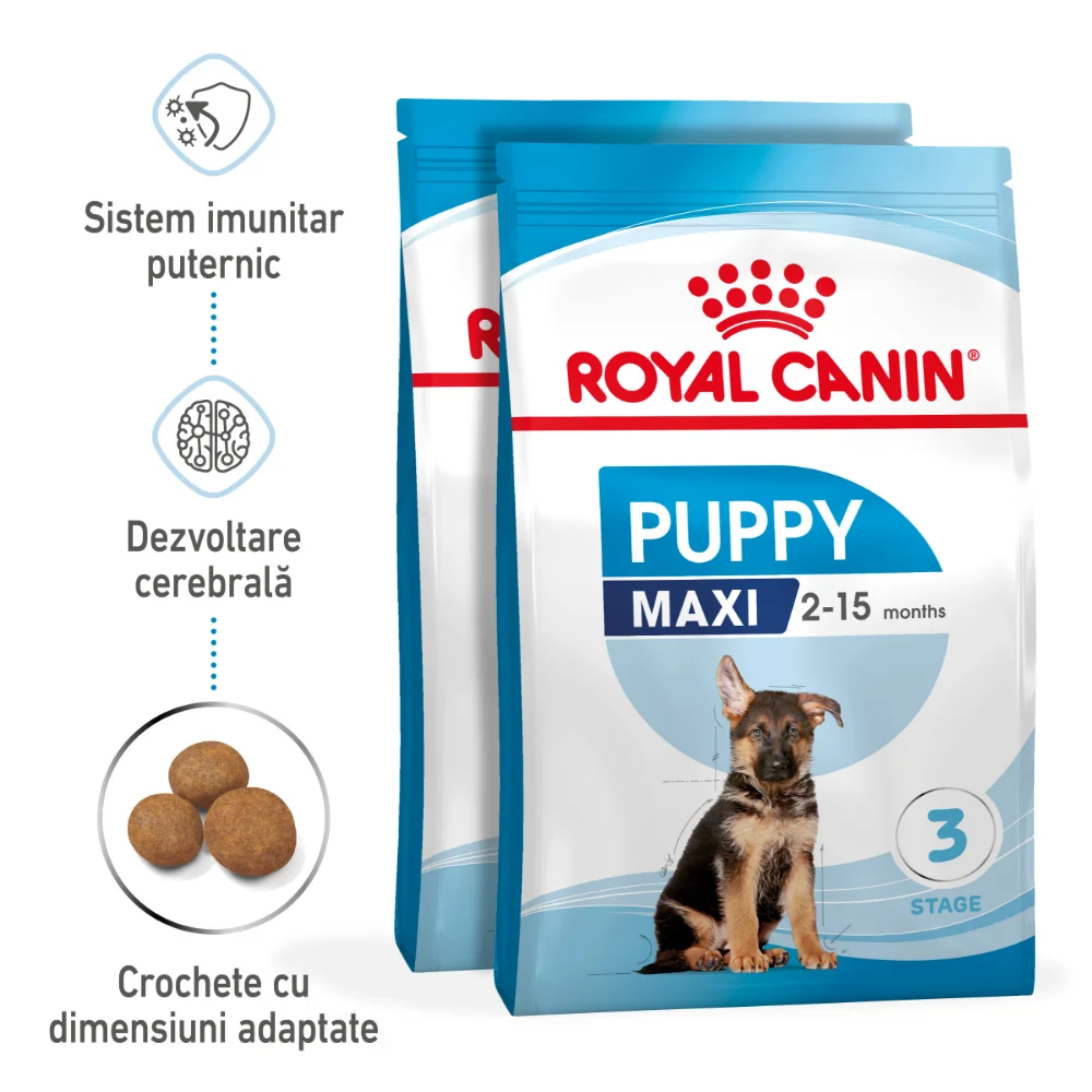 Câini - Pachet Economic ROYAL CANIN Maxi Puppy, hrană uscată câine junior, 2x15kg