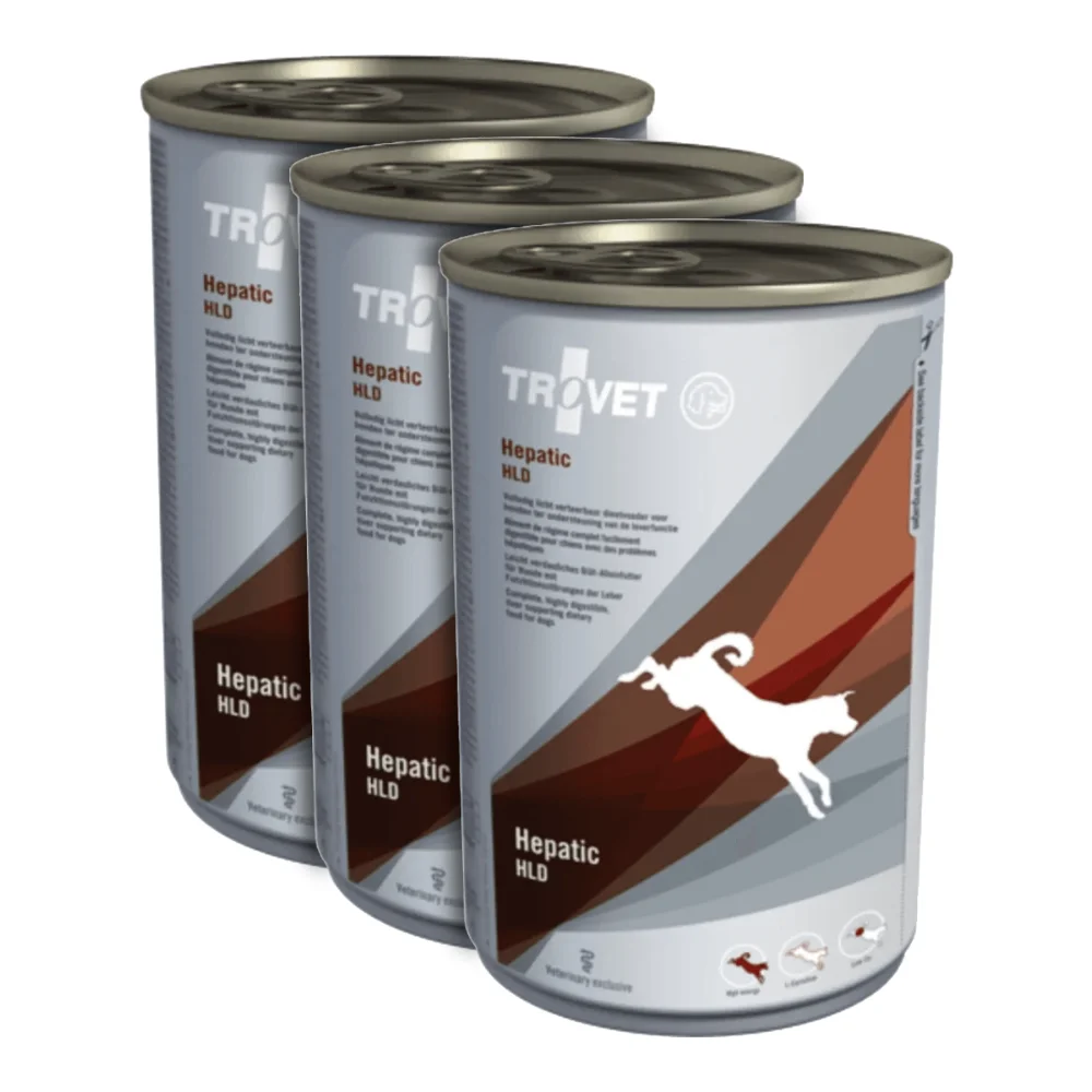 Câini - Pachet Economic TROVET Hepatic, Dietă Veterinară Umedă Câine Adult, Pui, 3x400g