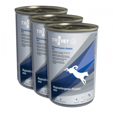 Câini - Pachet Economic TROVET Hypoallergenic, Dietă Veterinară Umedă Câine Adult, Iepure, 3x400g