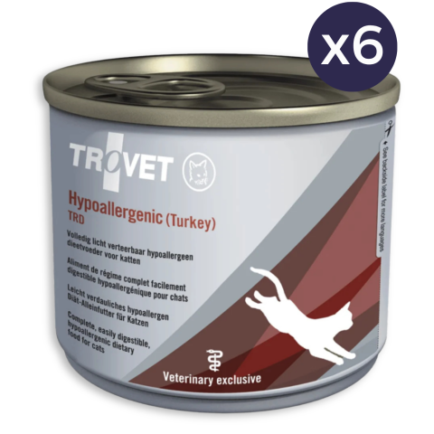 Umedă - Pachet Economic TROVET Hypoallergenic, Dietă Veterinară Umedă Pisică Adult, Curcan, 6x200g