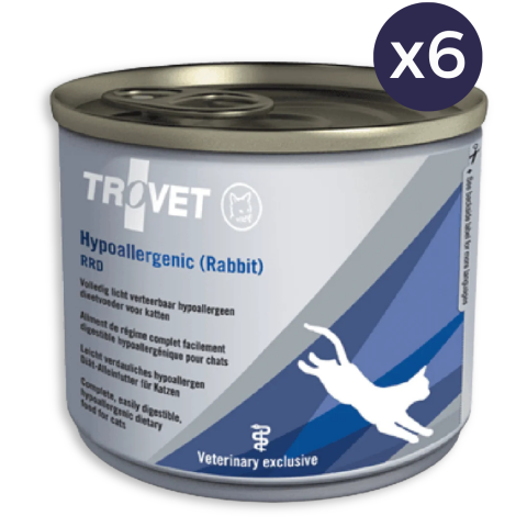Pachet Economic TROVET Hypoallergenic, Dietă Veterinară Umedă Pisică Adult, Iepure, 6x200g