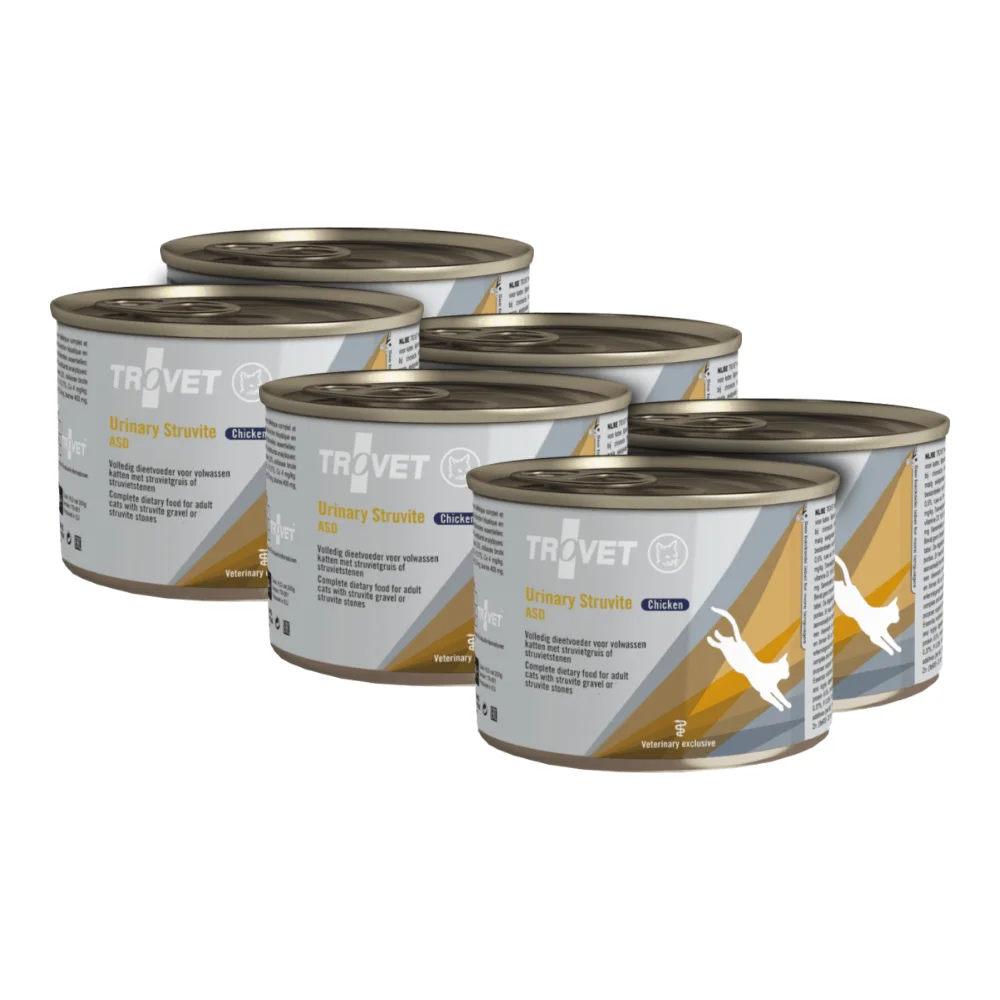 Umedă - Pachet Economic TROVET Urinary Struvite, Dietă Veterinară Umedă Pisică Adult, Pui, 6x200g
