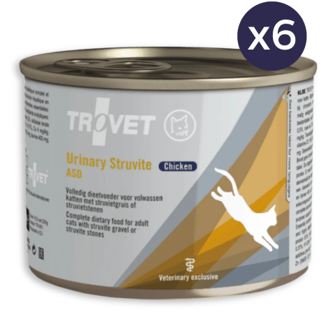 Umedă - Pachet Economic TROVET Urinary Struvite, Dietă Veterinară Umedă Pisică Adult, Pui, 6x200g