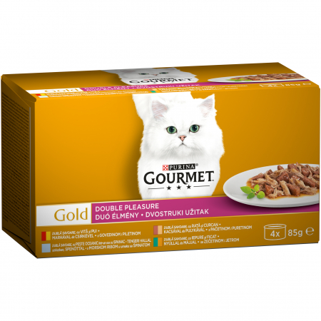 Pisică Senior - Hrana Umeda Pisici GOURMET Gold Duo Diverse Sortimente 4x85g