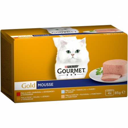 Pisică Adult - Hrana Umeda Pisici GOURMET Gold Mousse Diverse Sortimente 4x85g