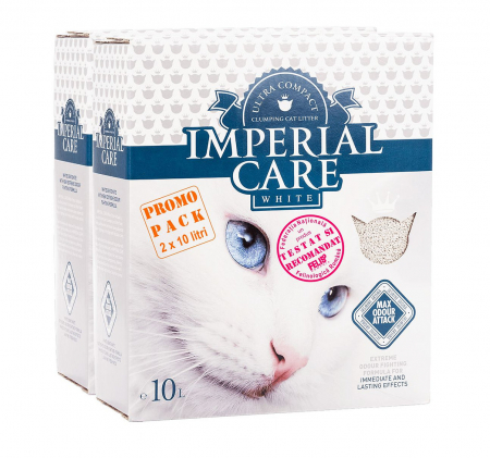 Așternut Igienic Pisici - Pachet Economic Nisip Pisici IMPERIAL CARE White Iasomie 2x10L