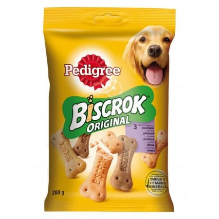 Biscuiți - Recompense pentru Câine Adult, PEDIGREE Biscrock, Biscuiți, Multi Mix, Pui, Miel și Vită, 200g
