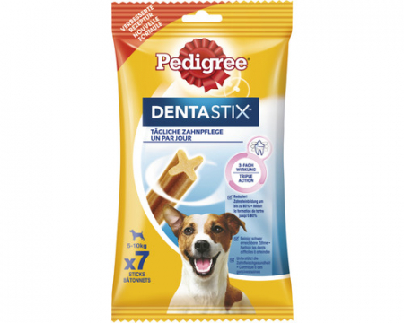 Câini - Recompense pentru Câine Adult, PEDIGREE Dentastix Mono, Batoane, Talie Mică, 100g, 7 bucăți