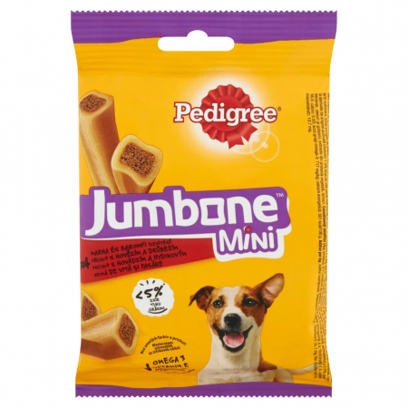 Câini - Recompense pentru Câine Adult, PEDIGREE Jumbone Mini, Batoane, Vită și Pasăre, 160g, 4 bucăți