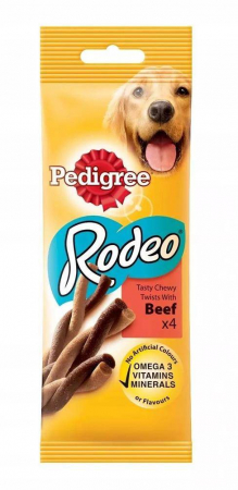 Câini - Recompense pentru Câine Adult, PEDIGREE Rodeo, Batoane, Vită, 70g