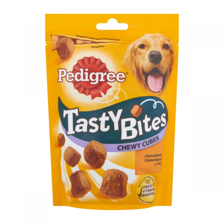 Câini - Recompense pentru Câine Adult, PEDIGREE Tasty Bites, Cubulețe cu Brânză, 130g