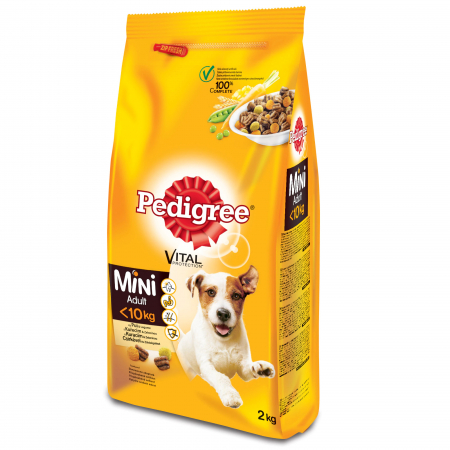Câini - PEDIGREE Hrană Uscată Câine Adult, Talie Mică, Pasăre, 2kg