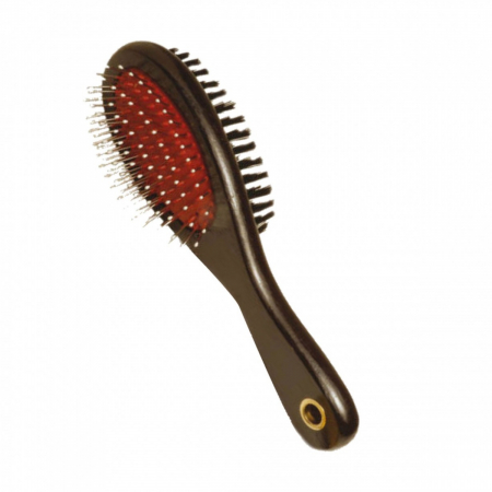 Câini - RECORD Perie Ovală Dublă pentru Câine și Pisică, Lemn, 21 cm