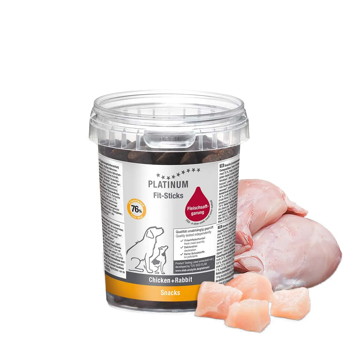 Biscuiți - Recompense pentru Câine Adult, PLATINUM Fit-Sticks, Pui și Iepure, 300g