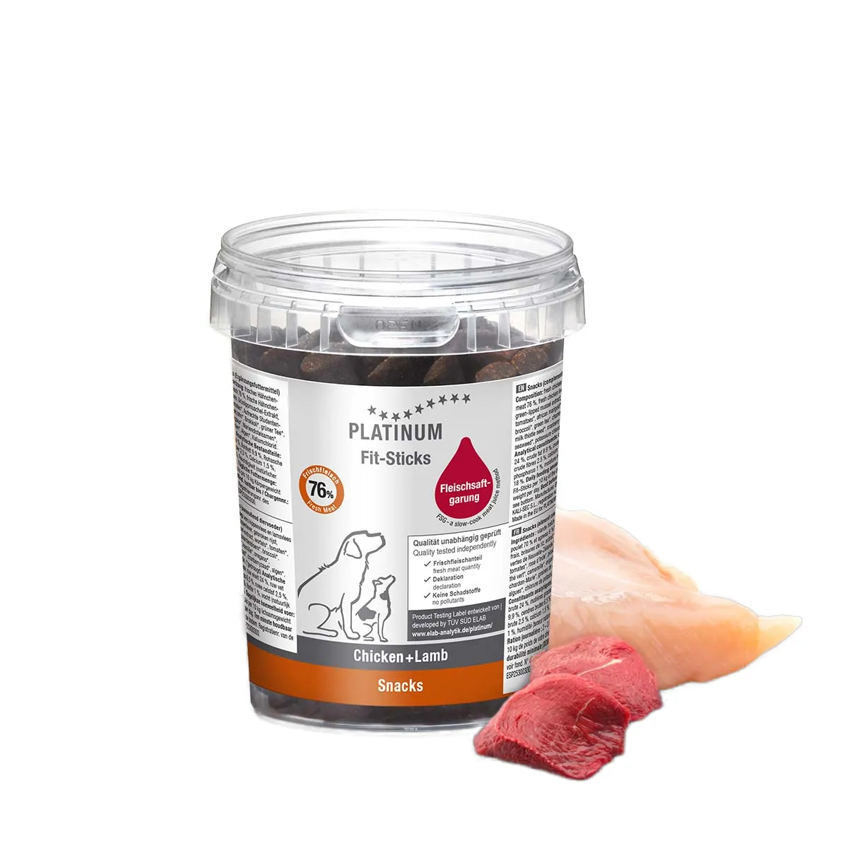 Biscuiți - Recompense pentru Câine Adult, PLATINUM Fit-Sticks, Pui și Miel, 300g