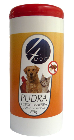 Antiparazitare Câini - Pulbere Caini 4DOG Antiparazitara Ectocid Herba 50g