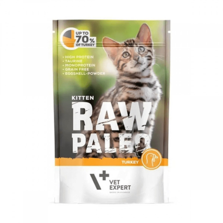 Hrana Umeda Pisici RAW PALEO Kitten Curcan 100g