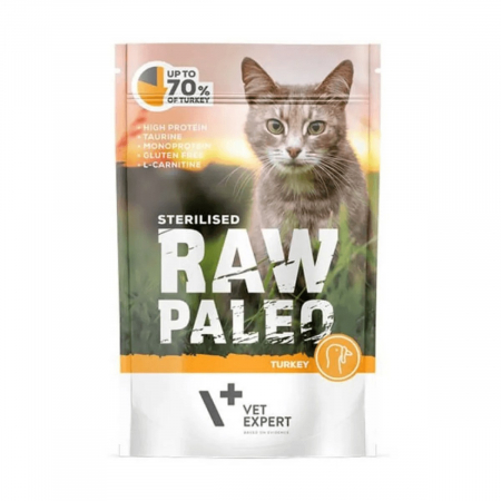 Hrana Umeda Pisici RAW PALEO Sterilizat Curcan 100g