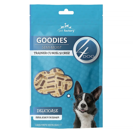 Câini - Recompense pentru Câine Adult, 4DOG GOODIES Trainer, Miel și Orez, 150g