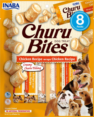 Câini - Recompense pentru Câine Adult, CHURU Bites, Pui, 8x12g