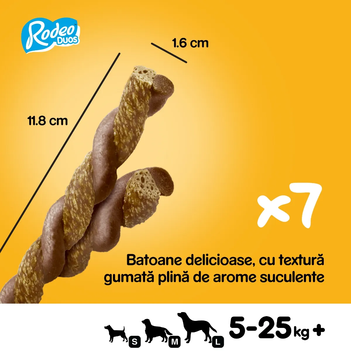 Recompense pentru Câine Adult, PEDIGREE Rodeo Duos, Batoane, Bacon și Pui, 123g, 7 bucăți [2]