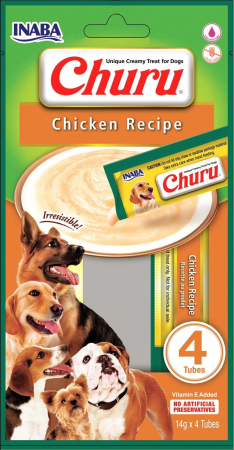 Câini - Recompense pentru Câine Adult, CHURU Creamy, Pui, 4x14g