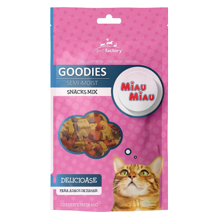 Snacks - Recompense pentru Pisică Adult, MIAU MIAU Goodies Snacks, Mix, 60g