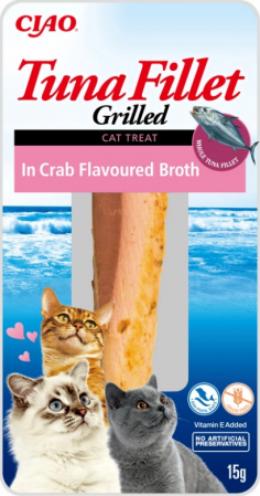 Recompense Pisici - Recompense pentru Pisică Adult, INABA CIAO Fillet, File de Ton la Grătar în Supă de Crab, 25g