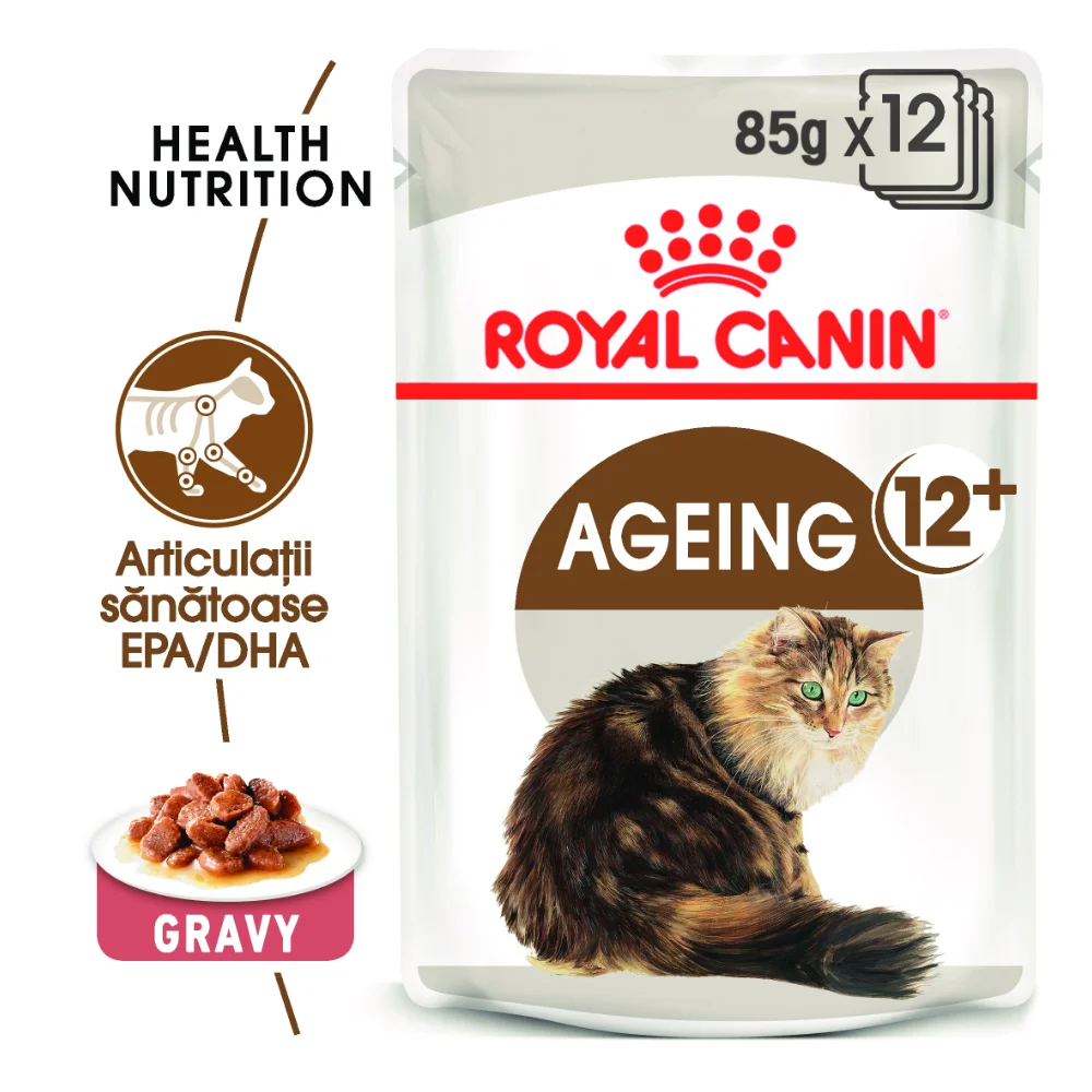ROYAL CANIN Ageing 12+, hrană umedă pisică senior (in sos), 12x85g