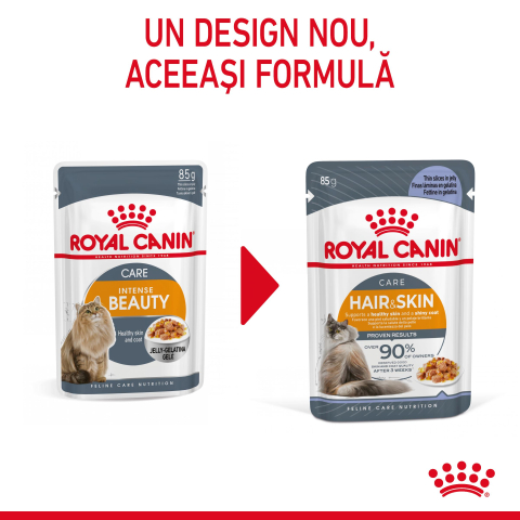 ROYAL CANIN Hair&Skin Care Adult hrana umeda pisica, piele si blana (in aspic), 12x85g [3]