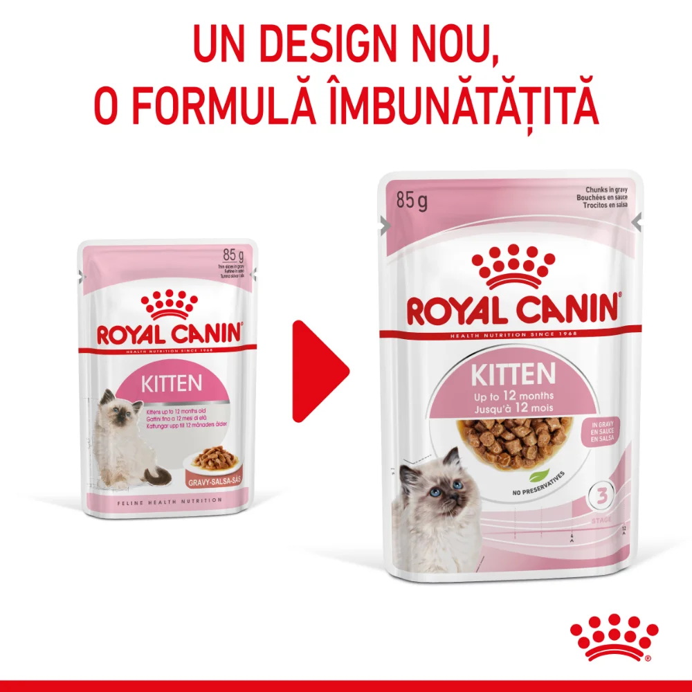 ROYAL CANIN Kitten, hrană umedă pisică junior (în sos), 12x85g [3]