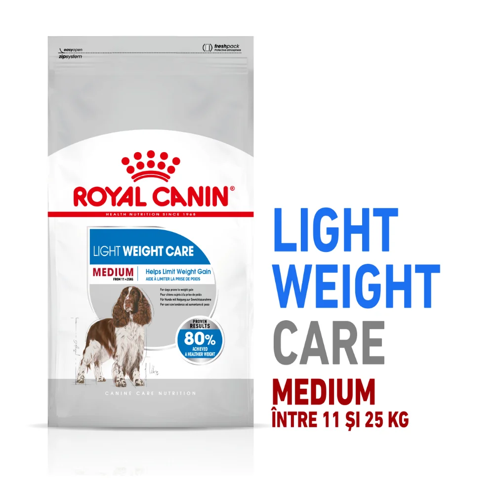 Câini - ROYAL CANIN Medium Light Weight Care Adult, hrană uscată câine, limitarea creșterii în greutate, 3kg