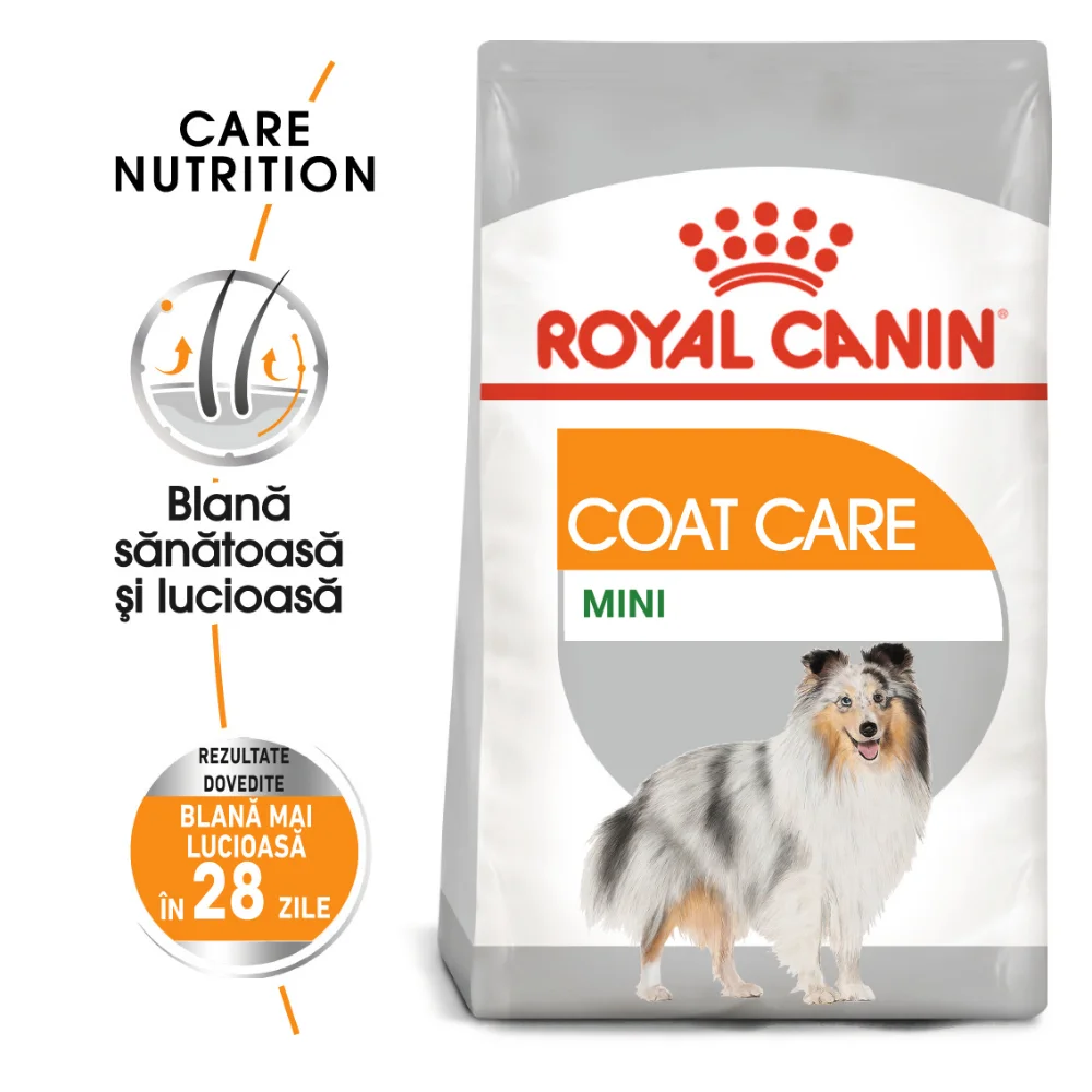 ROYAL CANIN Mini Coat Care Adult, hrană uscată câine, blana sănătoasă și lucioasă, 3kg