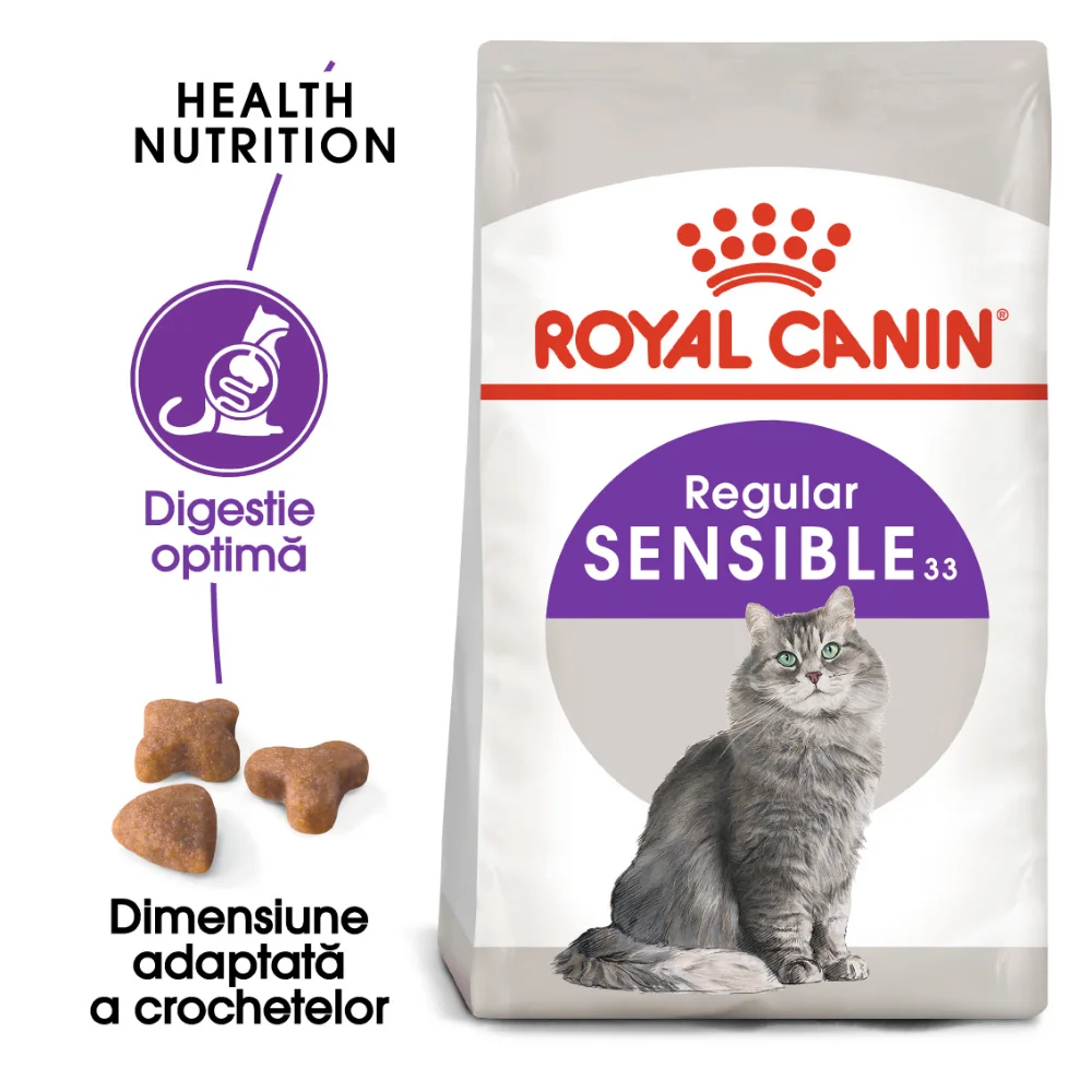 Pisică Adult - ROYAL CANIN Sensible Adult, hrană uscată pisică, digestie optimă, 400g