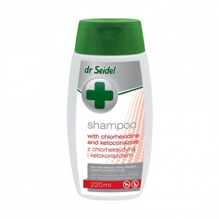Șampoane Câini - Sampon dr Seidel cu Clorhexidina si Ketaconazal 220ml