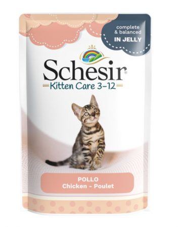 Pisici - Hrană Umedă Pisică Junior, SCHESIR, Plic, Pui, 85g