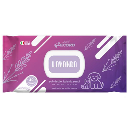 Câini - Servetele Umede Antibacteriene RECORD cu Lavanda 40buc