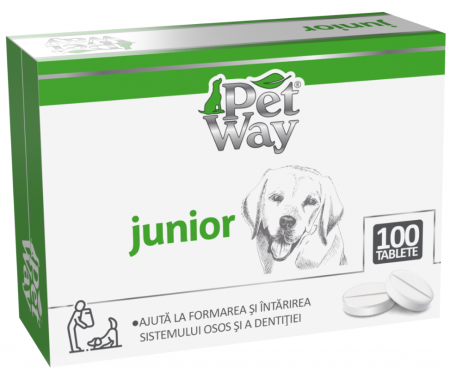 Câini - Supliment nutritiv Caini PETWAY Junior, 100 Tablete