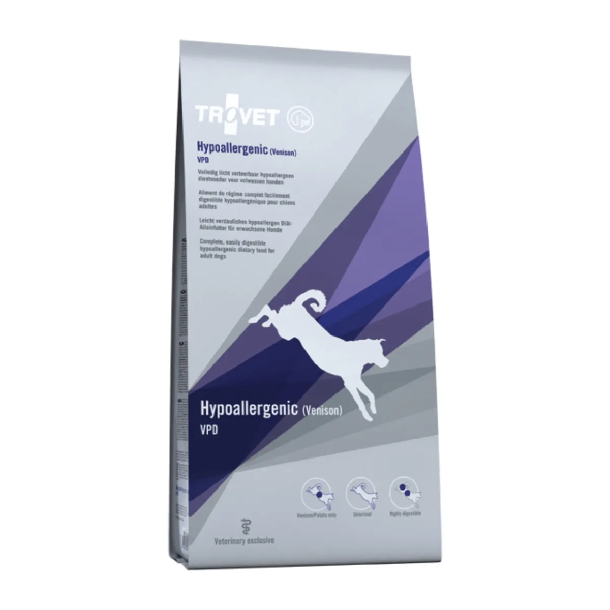 Câini - TROVET Hypoallergenic, Dietă Veterinară Uscată Câine Adult, Căprioară, 10 kg