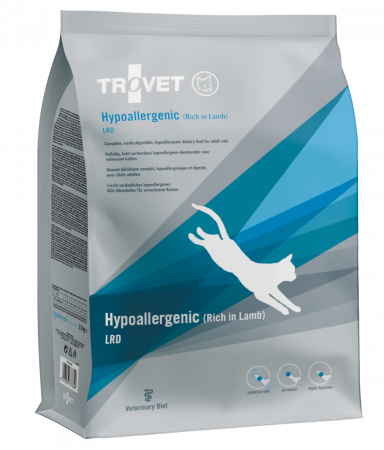 Uscată - TROVET Hypoallergenic, Dietă Veterinară Uscată Pisică Adult, Miel, 3 kg