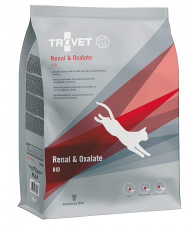 Uscată - TROVET Renal & Oxalate, Dietă Veterinară Uscată Pisică Adult, Pui, 2.5 kg