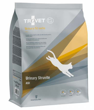 Pisici - TROVET Urinary Struvite, Dietă Veterinară Uscată Pisică Adult, Pasăre și Pește, 3 kg