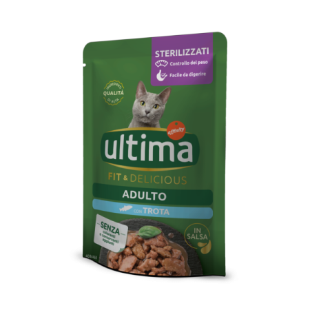 Pisici - Hrană Umedă Pisică Adult, ULTIMA, Sterilizat, Păstrăv, 85g