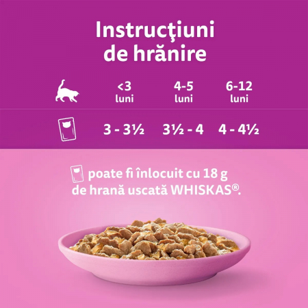 Hrana Umeda Pisici WHISKAS Junior Pui in Aspic 85g [3]